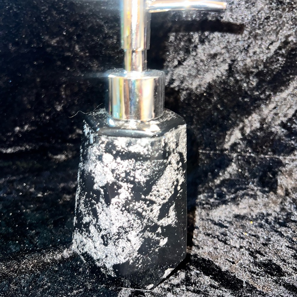 Black and Silver - Custom Handmade Soap Dispenser